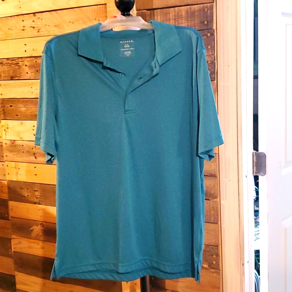 George sz large turquoise polo style 👕 shirt